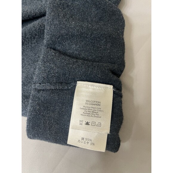 Eddie Bauer Mens Size Medium Sweater 1/4 Zip Cotton Cashmere Pullover Navy Blue - Picture 9 of 15